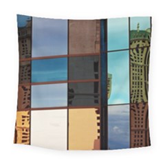 Glass Facade Colorful Architecture Square Tapestry (large) by BangZart