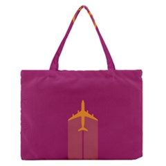 Airplane Jet Yellow Flying Wings Zipper Medium Tote Bag by BangZart