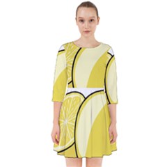 Lemon Fruit Green Yellow Citrus Smock Dress by BangZart
