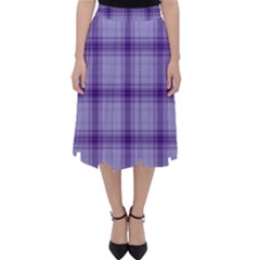 Purple Plaid Original Traditional Folding Skater Skirt by BangZart