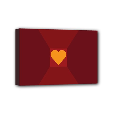 Heart Red Yellow Love Card Design Mini Canvas 6  X 4  by BangZart