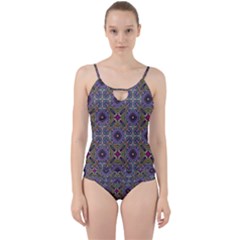 Vintage Abstract Unique Original Cut Out Top Tankini Set by BangZart