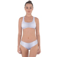Monochrome Curve Line Pattern Wave Criss Cross Bikini Set by BangZart