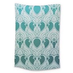 Teal Art Nouvea Large Tapestry by NouveauDesign