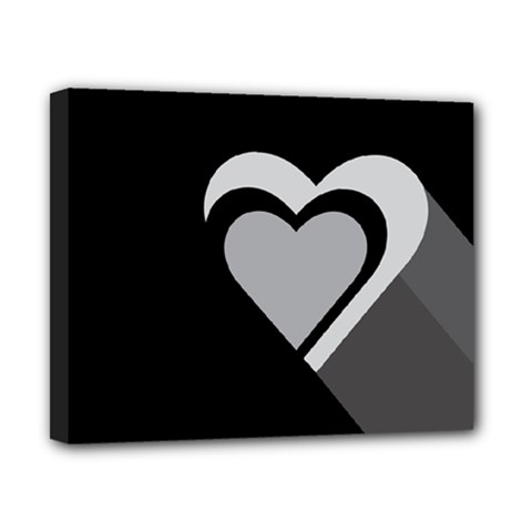 Heart Love Black And White Symbol Canvas 10  X 8  by Celenk
