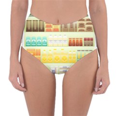 Supermarket Shelf Coffee Tea Grains Reversible High-waist Bikini Bottoms by Celenk