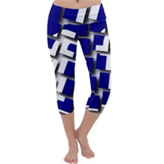Facebook Social Media Network Blue Capri Yoga Leggings by Celenk