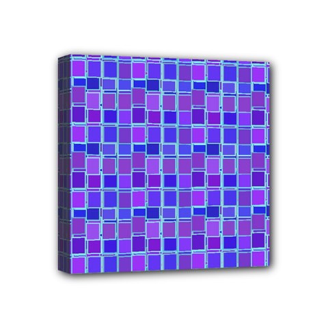 Background Mosaic Purple Blue Mini Canvas 4  X 4  by Celenk