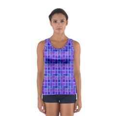 Background Mosaic Purple Blue Sport Tank Top  by Celenk