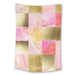 Collage Gold And Pink Large Tapestry by NouveauDesign