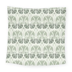 Teal Beige Square Tapestry (large) by NouveauDesign