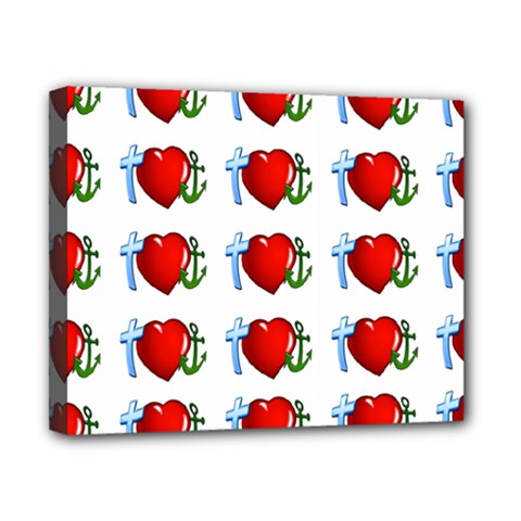 Cross Heart Anchor Love Hope Canvas 10  X 8  by Celenk