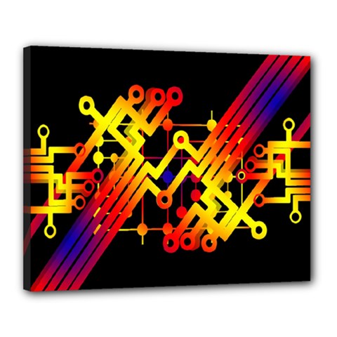 Board Conductors Circuits Canvas 20  X 16  by Celenk