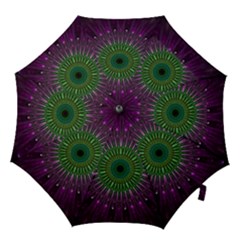 Purple Mandala Fractal Glass Hook Handle Umbrellas (medium) by Celenk