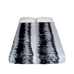 Row Trees Nature Birch Fitted Sheet (full/ Double Size) by Celenk