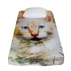 Cat Animal Art Abstract Watercolor Fitted Sheet (single Size) by Celenk