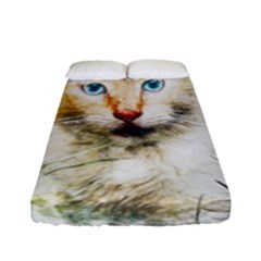 Cat Animal Art Abstract Watercolor Fitted Sheet (full/ Double Size) by Celenk