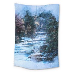 River Water Art Abstract Stones Large Tapestry by Celenk