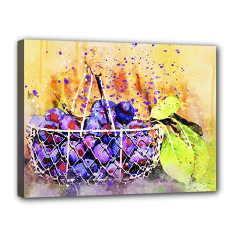 Fruit Plums Art Abstract Nature Canvas 16  X 12  by Celenk