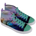 Lizard Reptile Art Abstract Animal Women s Mid-Top Canvas Sneakers View3