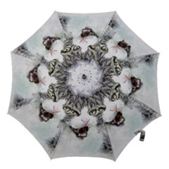 Cat Pet Art Abstract Watercolor Hook Handle Umbrellas (medium) by Celenk