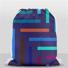 Lines Line Background Abstract Drawstring Bag (small) by Celenk