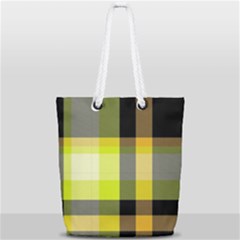 Tartan Abstract Background Pattern Textile 5 Full Print Rope Handle Tote (small) by Celenk