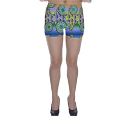 Amoeba Flowers Skinny Shorts by CosmicEsoteric