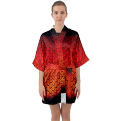 Sphere 3d Geometry Structure Quarter Sleeve Kimono Robe by Celenk
