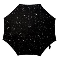 Black Background Texture Stars Hook Handle Umbrellas (medium) by Celenk