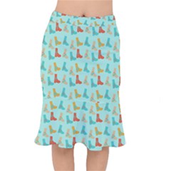 Blue Orange Boots Mermaid Skirt by snowwhitegirl