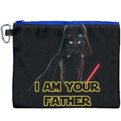 Darth Vader Cat Canvas Cosmetic Bag (xxxl) by Valentinaart