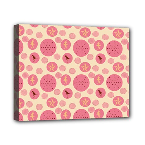 Cream Retro Dots Canvas 10  X 8  by snowwhitegirl