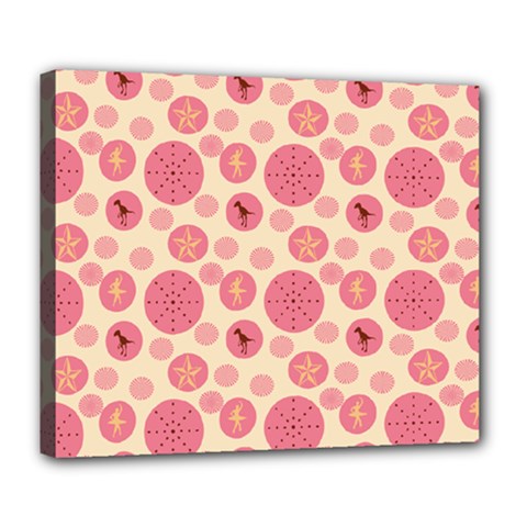 Cream Retro Dots Deluxe Canvas 24  X 20   by snowwhitegirl