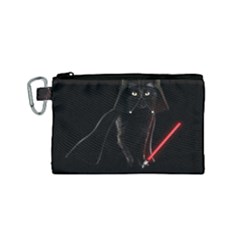 Darth Vader Cat Canvas Cosmetic Bag (small) by Valentinaart