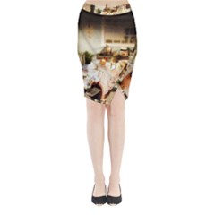 Dollhouse Christmas Midi Wrap Pencil Skirt by snowwhitegirl