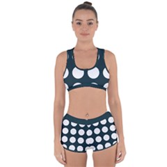 Big Dot Teal Blue Racerback Boyleg Bikini Set by snowwhitegirl