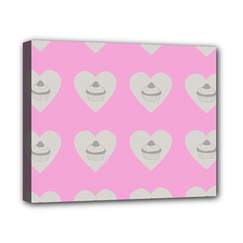 Cupcake Pink Grey Canvas 10  X 8  by snowwhitegirl