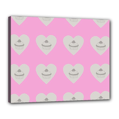 Cupcake Pink Grey Canvas 20  X 16  by snowwhitegirl