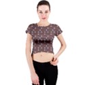 Grey Pink Lilac Brown Eggs On Brown Crew Neck Crop Top View1
