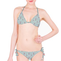 Pink Peach Grey Eggs On Teal Bikini Set by snowwhitegirl