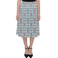 Pink Peach Grey Eggs On Teal Folding Skater Skirt by snowwhitegirl