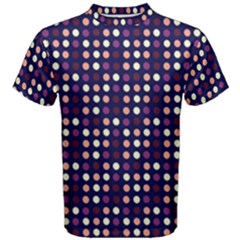 Peach Purple Eggs On Navy Blue Men s Cotton Tee by snowwhitegirl