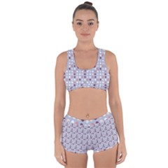 Pink Purple White Eggs On Lilac Racerback Boyleg Bikini Set by snowwhitegirl