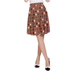 Grey Eggs On Russet Brown A-line Skirt by snowwhitegirl