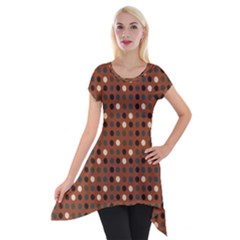 Grey Eggs On Russet Brown Short Sleeve Side Drop Tunic by snowwhitegirl