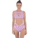 Teal White Eggs On Pink Bandaged Up Bikini Set  View1