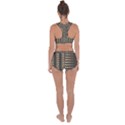 Grey Beige Eggs On Dark Grey Racerback Boyleg Bikini Set View2