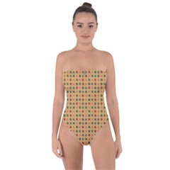 Grey Brown Eggs On Beige Tie Back One Piece Swimsuit by snowwhitegirl