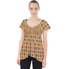 Grey Brown Eggs On Beige Lace Front Dolly Top by snowwhitegirl